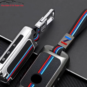 Ốp chìa khóa Mazda 3 chất liệu da hợp kim cao cấp họa tiết sọc 3 màu có dạ quang