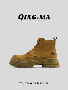 QING_MA | Workwear-Style Boots Outdoor Lace-Up Thick-Sole Anti-Slip Boots