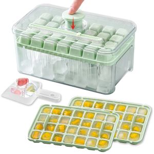 28/56 Grid Ice Cube Mold Reusable Refrigerator Ice Maker One-touch Easy Release Homemade Ice Cube Tray Mold Home Ice Making Tool