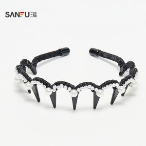 Safufa Single Large And Small Bead Headband Luxury High Hairline Styling Hair Accessories Hair Jewelry 842488