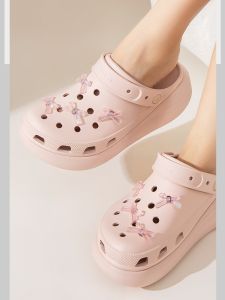 Pink Butterfly Knot Shoe Buckle Accessory Detachable Decorative Crocs Shoe Flower Buckle Carollis Shoe Accessories