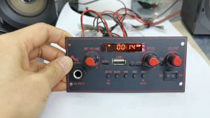 ✅Original fast delivery✅ 20W Amplifier DC 5V Bluetooth Decoder Board 6.5mm Microphone FM Radio TF USB Car Audio Music Player Speakers Volume Control DIY
