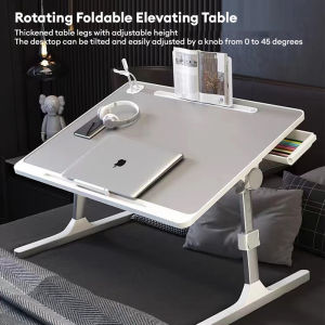 Foldable Table Laptop Table Notebook Table Portable Computer Desk Study Table with Drawer Meja 折叠桌