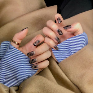 Handmade Japanese Style Milk Pattern Nail Art Stickers Wearable False Nails Photography Props Vintage Style Any Skin Type