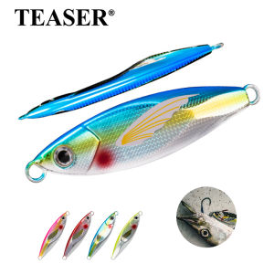 TEASER J106 30g -120g Micro Slow Sink Metal Jigging Fishing Lure Dubstep Wing Skin Tuna Bass Spoon Jig Sea Boat Lure