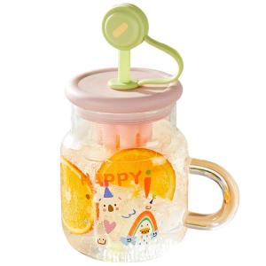 CAROTE | Straw High Aesthetics Office Tea Water Separation Glass Cup