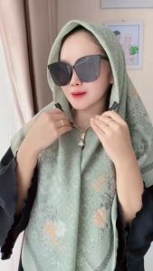 Jilbab Instan Hijab Segi Empat Motif Resleting Zipper