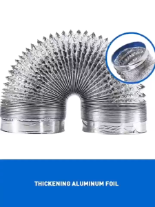 2/3/5M Exhaust Pipe Flexible Aluminum Air Duct Hose Smoke Tubes Portable Vent Hose Range Hood Retractable Ventilation Pipe Insulation Duct Hose