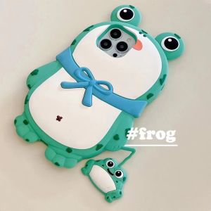 CSCR Funny Soft Silicone 3D Frog Baby Phone Cases For iPhone 15 14 13 12 Pro Max 11 Case Cartoon Cute Shockproof Bumper Cover