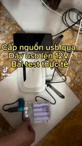 Cáp usb 5v lên 12v dùng cho wifi camera dòng 1A chân 5.5x2.1mm có đèn báo
