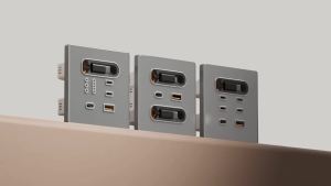 ปลั๊กไฟอัจฉริยะสีขาวแบบยืดหดได้ สายชาร์จ 20W ชาร์จเร็ว พอร์ต USB Type C ปลั๊กไฟติดผนังกระจกนิรภัย