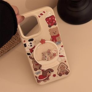💗Internet celebrity trend+In stock+COD Christmas Crystal Ball Shaker Cartoon Phone Case for iPhone 11 12 13 14 15 16 pro max
