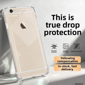 imobile | Suitable for Apple 6 mobile phone case 6S/6Plus/6SPlus new iPhone six ip transparent silicone i protective cover sp airbag anti-fall ultra-thin advanced lens all-inclusive s and s soft shell spuls