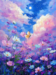 HUACAN Diamond Paintings Cherry Blossom Fairy Dust AB Full Kit Round Drill Fantasy Nature Diamond Mosaic Novelties 2026
