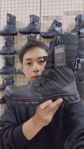 Sepatu PDL Ninja Hatori TNI Polri Brimob Security Satpam Kulit Sintetis Hitam Ujung Besi VMESTE