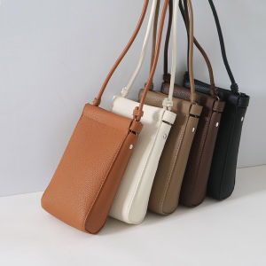 Retro Japanese ศิลปะ กระเป๋าโทรศัพท์มือถือแนวตั้งขนาดเล็ก น้ำหนักเบา เรียบง่าย Match ผู้หญิง กระเป๋าสะพายข้างเดินสะพายข้าง