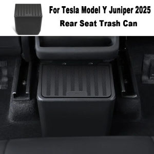 For Tesla Model Y Juniper 2025 Rear Seat Trash Can Rear Middle Garbage Bin Under Seat Storage Box Organizer Tray Car Accessories