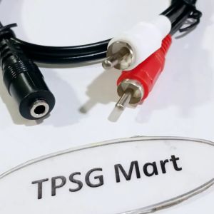 Cáp loa 3.5 ly ra 2 AV dài 45Cm / Chuẩn 3.5 ly cái ra 2 AV đực (3.5 ly - 3 điểm cực)