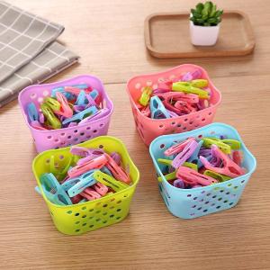 [FREESHIP] Set 30 Kẹp Nhựa Chữ A Phơi Đồ Nhiều Màu Sắc Kèm Rổ Đựng Tiện Lợi