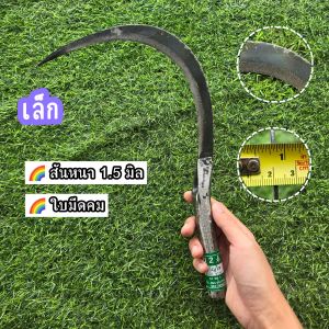 เคียวเกี่ยวข้าว ตรา ชุม มี 2 ขนาด ทำจากเหล็กกล้า ใบมีดคม ใช้เกี่ยวข้าว เกี่ยวหญ้า ต่อเติมด้ามได้