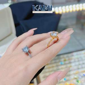 Nhẫn nữ 4 chấu đính đá lớn Kami trang sức sỉ N23