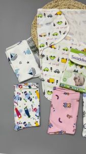 Ủ Kén Cotton SwaddleMe Khăn Quấn Sơ Sinh 50x70cm Hình Kén Chống Giật Mình Bé Ngủ Ngon Tự Nhiên