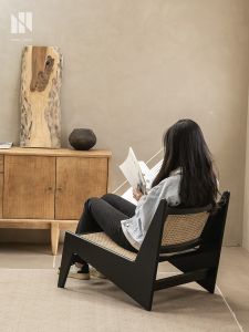 NONG HOME | Retro Wooden Rattan Balcony Chair