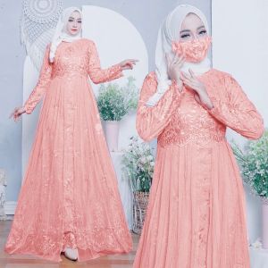 GAMIS NARINA / BRUKAT MEWAH / BAJU LEBARAN / GAUN PESTA / PAKAIAN WANITA / BUSANA MUSLIM