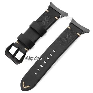 Dây Đeo Bằng Da Bò Không Có Khe Hở Dành Cho Đồng Hồ Samsung Galaxy Tương Thích 40 44mm 47mm Dây Đeo Cổ Tay Classic Ultra Models Phụ Kiện Vòng Đeo Tay