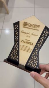 Custom Wood Trophy Award Plaque Hadiah Trofi Cenderahati