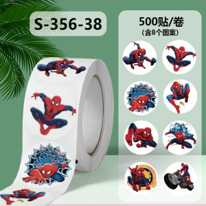 Cool Cartoon Marvel Superhero Spiderman Reward Stickers for Children Kindergarten Baby Praise round Stickers Smart Toys