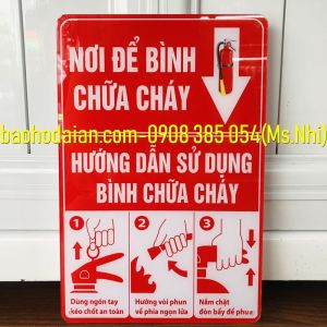Bảng báo khu vực để bình chữa cháy chất liệu mica KT20x30cm