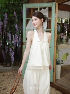 THROUS | Bộ Quần Dài Thoáng Suông Không Tay Đai Sau Lưng