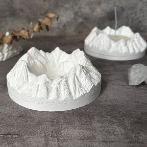 Hộp Đựng Nến Thơm Trang Trí Nhà DIY Thủ Công Bằng Đá Hoa Cương Không Có Nến Đĩa Đựng Đá Giả Núi Đĩa Đựng Nước Trang Trí Nhà