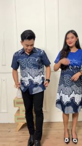 Outfit Couple Keluarga Baju Batik Pasangan Sekeluarga Berempat Ayah Ibu Anak Dress Anak Kemeja Anak  Kemeja Pria Atasan Cewek Premium