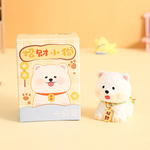 Cute Samoyed Dog Wooden Carving Keychain Themed Bag Ornament Attracting Wealth Key Holder Creative Gift Resin Material