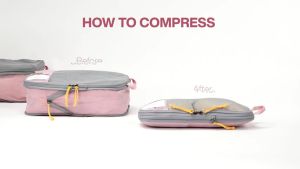 6 Pcs Set Expandable Travel Luggage Organizer Compression Packing Cubes for Suitcases Foldable
