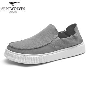 SEPTWOLVES | Slip-on Breathable Soft Sole Thick Sole Height-increasing Summer Male Canvas Shoes