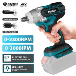 520N.m Cordless Electric Impact Wrench Brushless Electric Wrench Hand Drill Socket Power Tool For Makita 18V Battery Pin