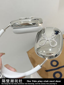 Plated Ins Love Heart AirpodsMax Headset Cover Silicone Luxury Pearl Apple Overhead Earphone Protective Case Niche Style