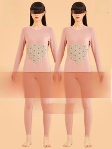 MiiOW | ชุดชั้นในผ้าขนสัตว์ผสมผ้าฝ้ายโพลีเอสเตอร์สำหรับผู้ชายและผู้หญิง ชุดชั้นในฤดูใบไม้ร่วงแบบมีฮู้ด เอวกลาง คอกลม แขนยาว ผ้าขนสัตว์