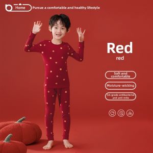 batubatu | Red Child Underwear Set For Winter Autumn Warm