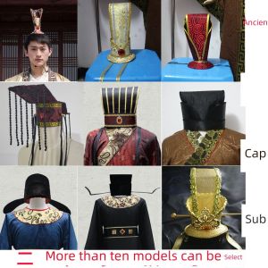 Ancient Costume Hat Crown Small Crown Propaganda Official Emperor Han Dynasty Han Dynasty Minister Clothes Male Performance Emperor Hat Crown Black Gauze Cap