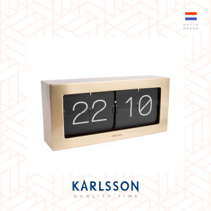 Karlsson Flip clock Boxed XL brushed gold (Table/Hanging)  [Ready Stock] Flip Clock Table clock Modern Luxury for Living Room Home Decor