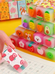 Creative Cartoon Fruit Sakura Eraser Non-Toxic Pencil Eraser for Children Students Business Professionals Rubber Material