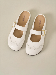 Josiny | Mary Jane Style Platform Slide On Flats Slippers