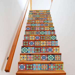 HUAYASEN | Cross-border Hot Sales Retro Style Renovation Stair Wall Stickers Peel and Stick