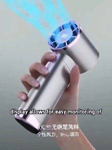 8000mAh Handheld Fan 100 Gear High Speed Bladeless Pocket Fan USB Rechargeable Super Quiet Ice Wind#XFS02