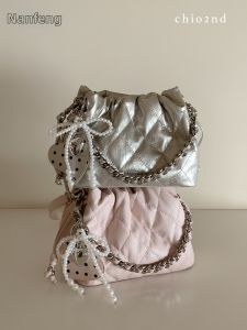 CHIO‘2ND | Elegant Pearl Chain Bucket Bag