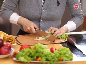 Dao thái Damascus iMat lưỡi dài 17cm làm bằng thép không gỉ 9Cr18 cán gỗ cẩm lai tự nhiên